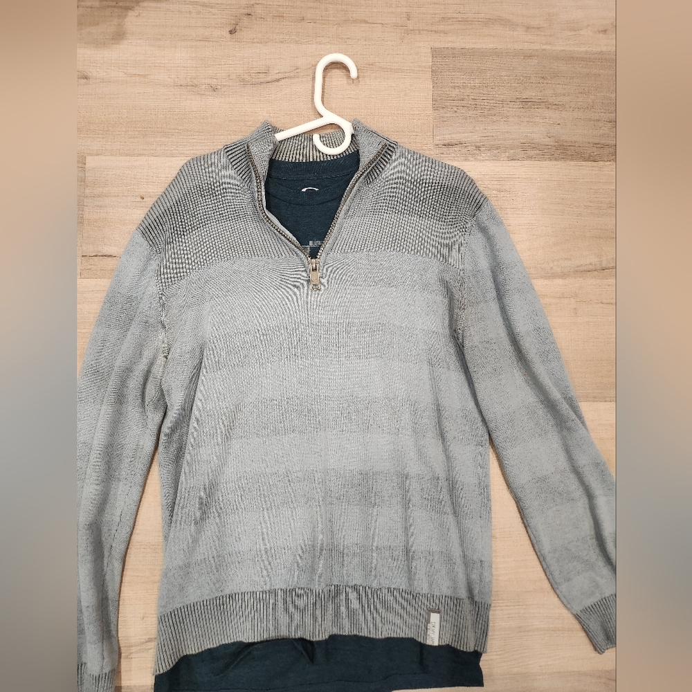 Men's DKNY Gray Sweater With Oakley Undershirt